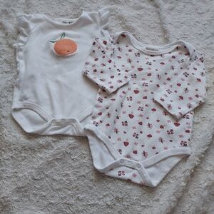 Rabbit + Bear Organic Cotton Onsies Bundle (2) Natural Soft